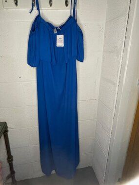 NWT Tacera Royal Blue Off-The-Shoulder Dress